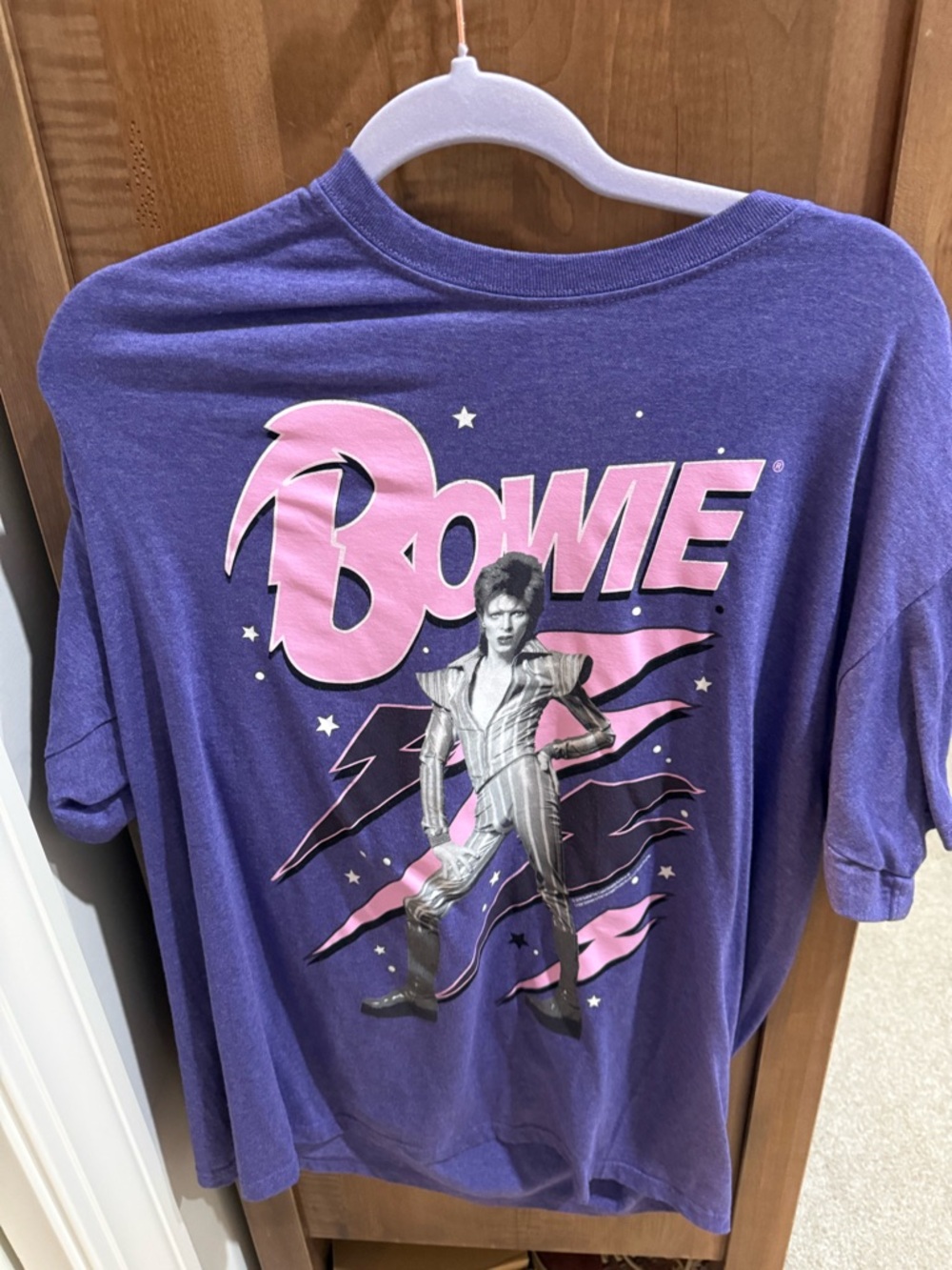 Purple David Bowie t shirt Size L